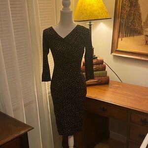 Chic Black and Gold Long Sleeve Dress